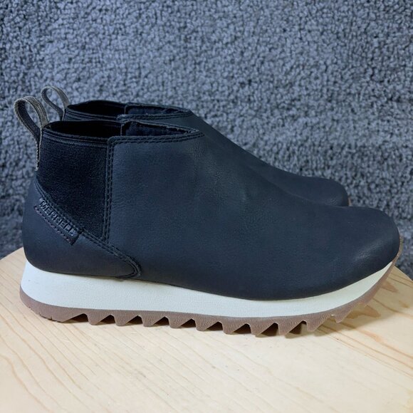 Merrell Alpine Chelsea Boots Womens Size 10 Black Leather Slip On Ankle Booties - Picture 3 of 8